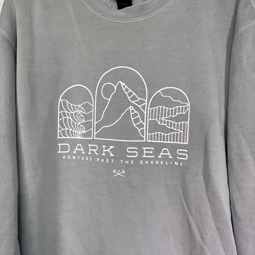 Dark Seas Sweatshirt Mens Large Summit Fleece Sage Graphic Crew Pullover NEW - Picture 5 of 10